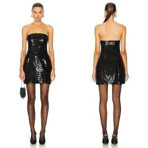 A.L.C. Elsie Sequin Mini Dress in Black Size 8 New with Tags